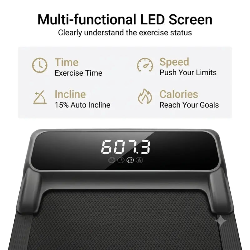 UMAY Auto Incline Treadmill with 3 LED Display | 3.0HP 300LBS Heavy Duty 10S Foldable Walking Pad | under Desk Home Office Workout | Compact Gym Machine for Men & Women Low-Noise Motor Indoor Exercise Equipment Tiktokshopbacktoschool