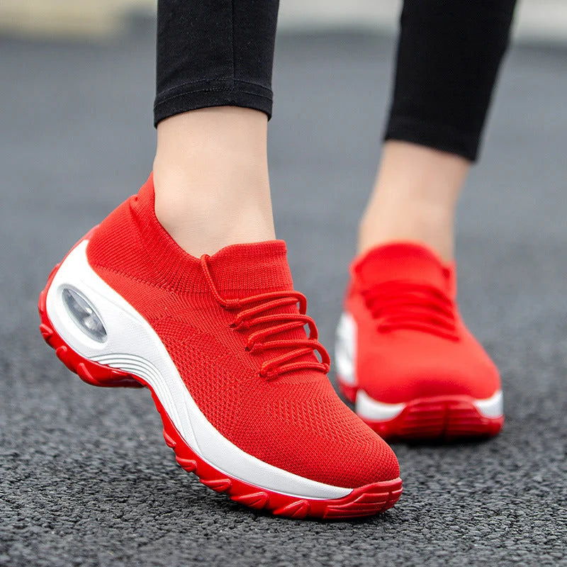 Sports Shoes Women Flying Knit Socks Shoes Shaking Shoes