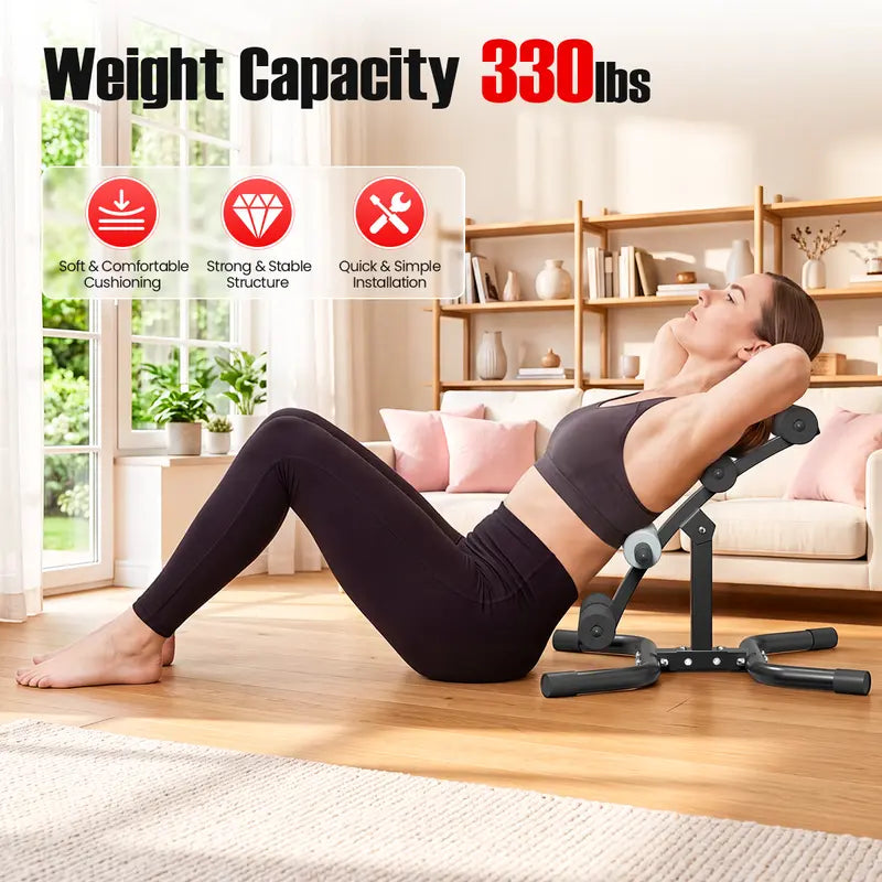 RELIFE Mini Inversion Table - Compact Steel Frame Home Workout Equipment, Unisex Fitness & Exercise Gear, Space-Saving Back Extension Machine with Foam Rollers, 330 LBS Capacity Abdominal Trainer, Fitness Equipment