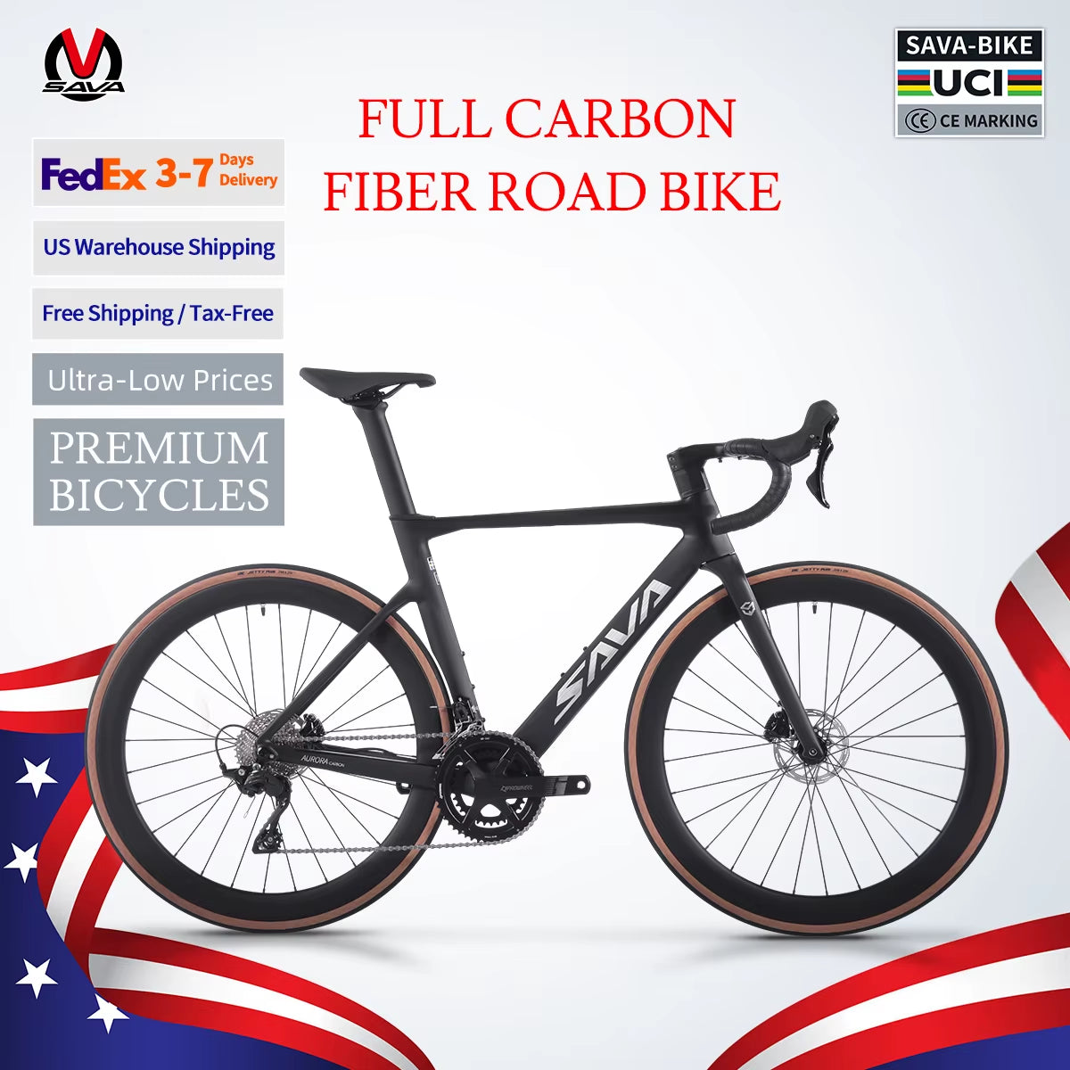 Ships from US  R08-7120 24 Speed Road Bike Full Carbon Road Bike with SHIMAN0 105 R7120 2*12 Group Sets