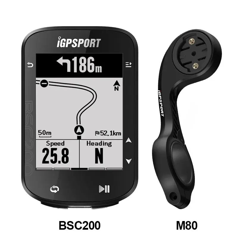 BSC200 GPS Bicycle Computer Cycling Odometer Wireless Speedometer Route Navigation ANT + Bluetooth5.0 Accessories