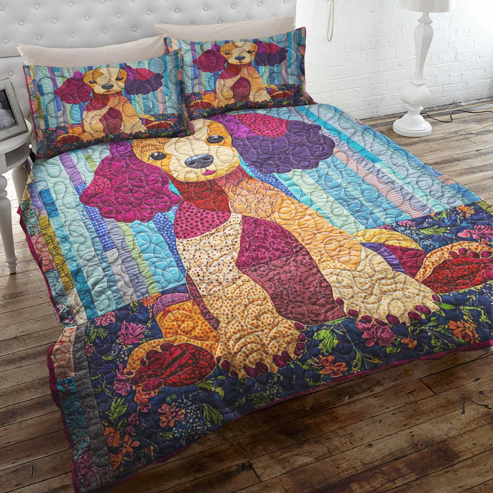 Poodles Dog Christmas Quilt Bed Set Gifts for Dog Lovers 02HUDT061124