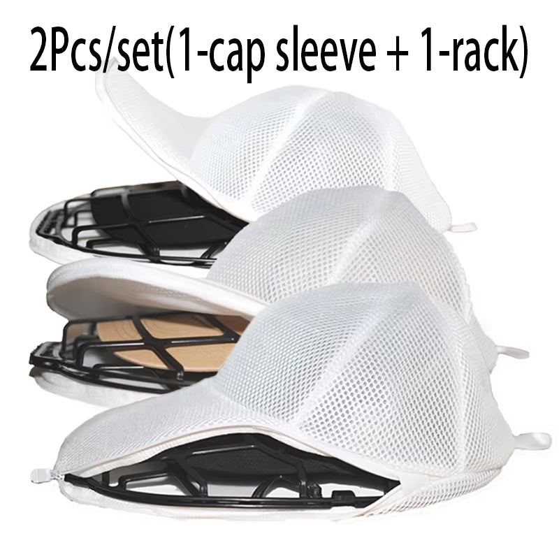 2Pcs/Set Hat Washing Set, Baseball Duckbill Cap, Washing and Sun Drying Integrated, Non Deformed Machine Wash Protective Rack