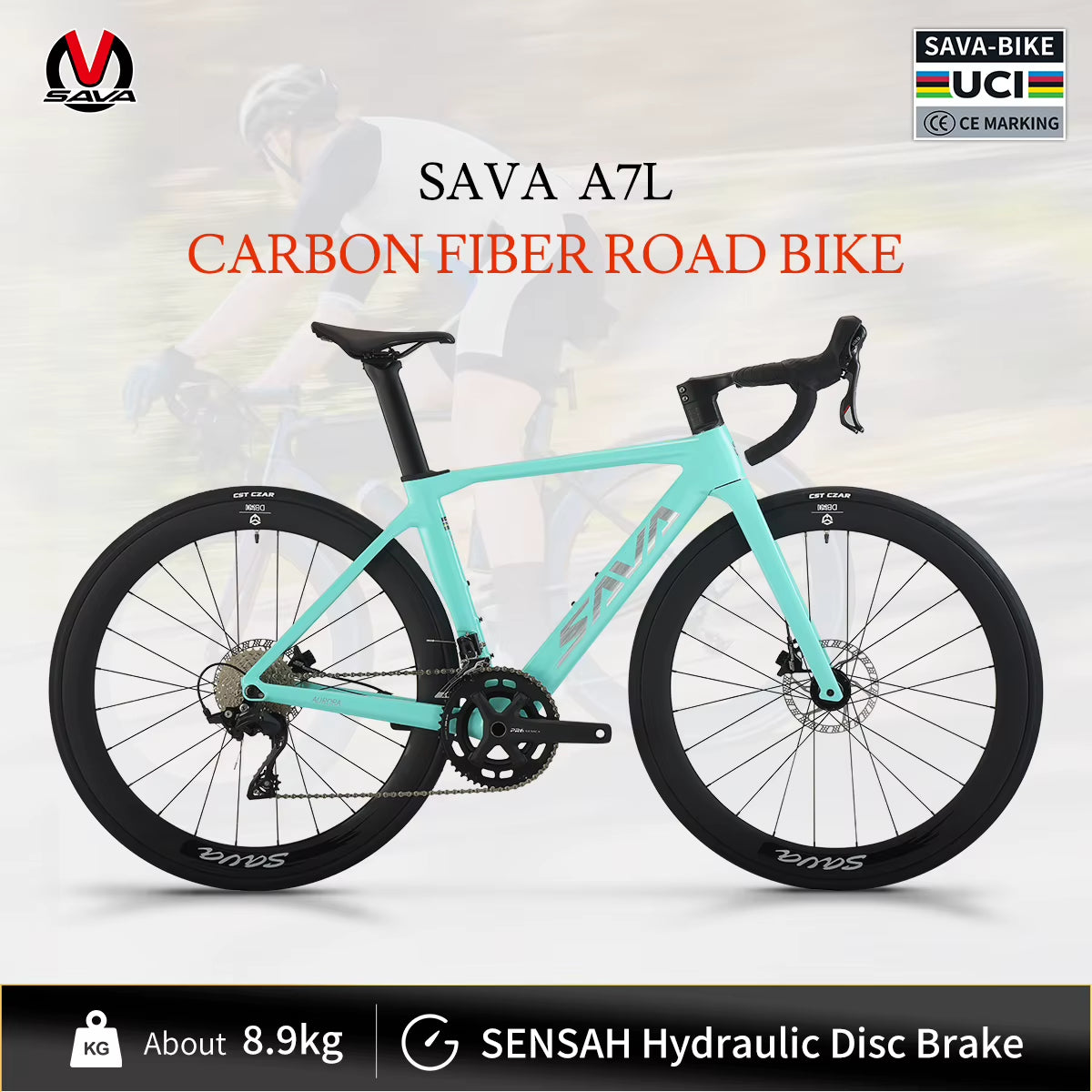 A7L PRO 26 New Low-Priced Carbon Fiber Road Bike with SHIMAN0 7120 Kit 24 Speed Lightweight 8.9Kg Road Bike Race Bike