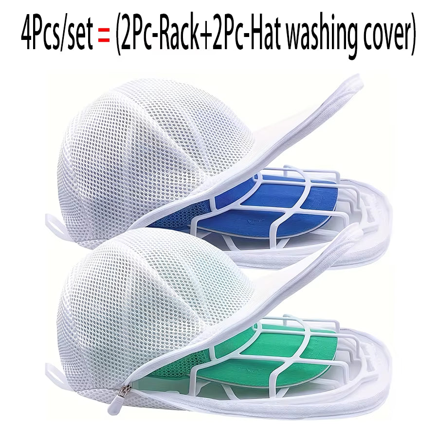 2Pcs/Set Hat Washing Set, Baseball Duckbill Cap, Washing and Sun Drying Integrated, Non Deformed Machine Wash Protective Rack