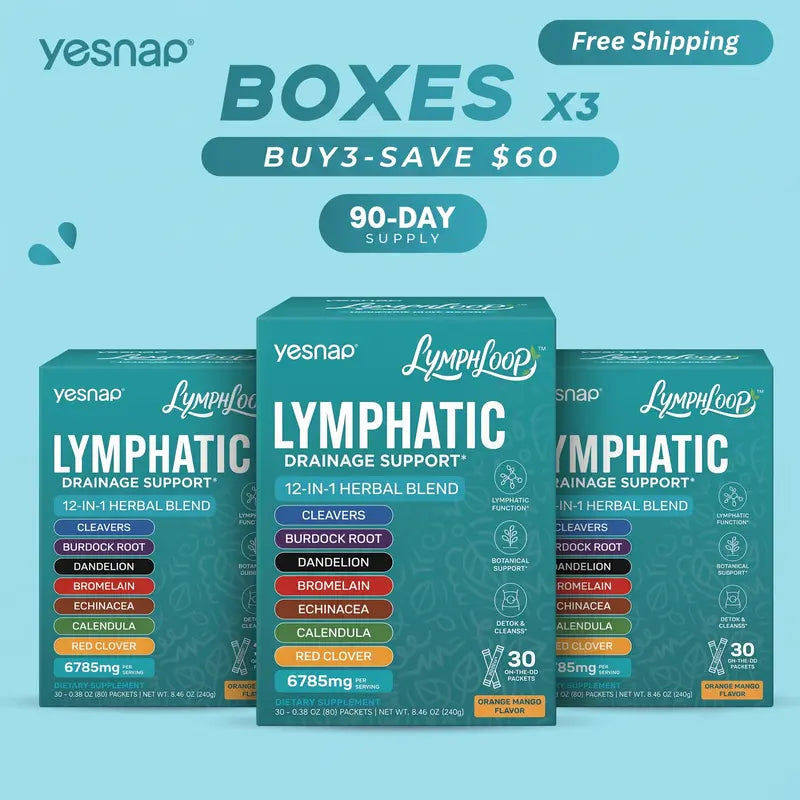 YESNAP Lymphatic Drainage Support – 12-In-1 Herbal Blend-3 Pack Bundle