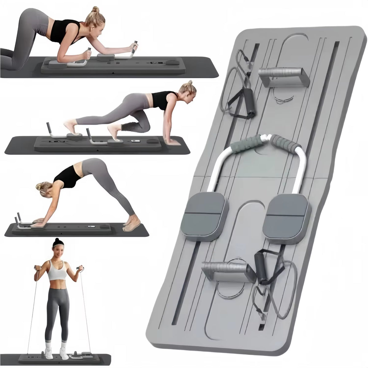 Abdominal Exercise Board Fitness Board Automatic Rebound Leg & Arm Toner Multifunctional Pilates Reformer Set Fitness Equipment