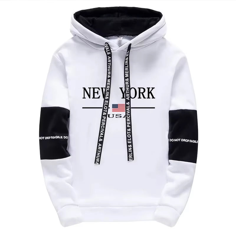 Quality Mens Tracksuit Casual Print Sweatshirts Sports Jogging Mens Clothing Autumn Winter Sportswear Single Piece Hoodie Pants