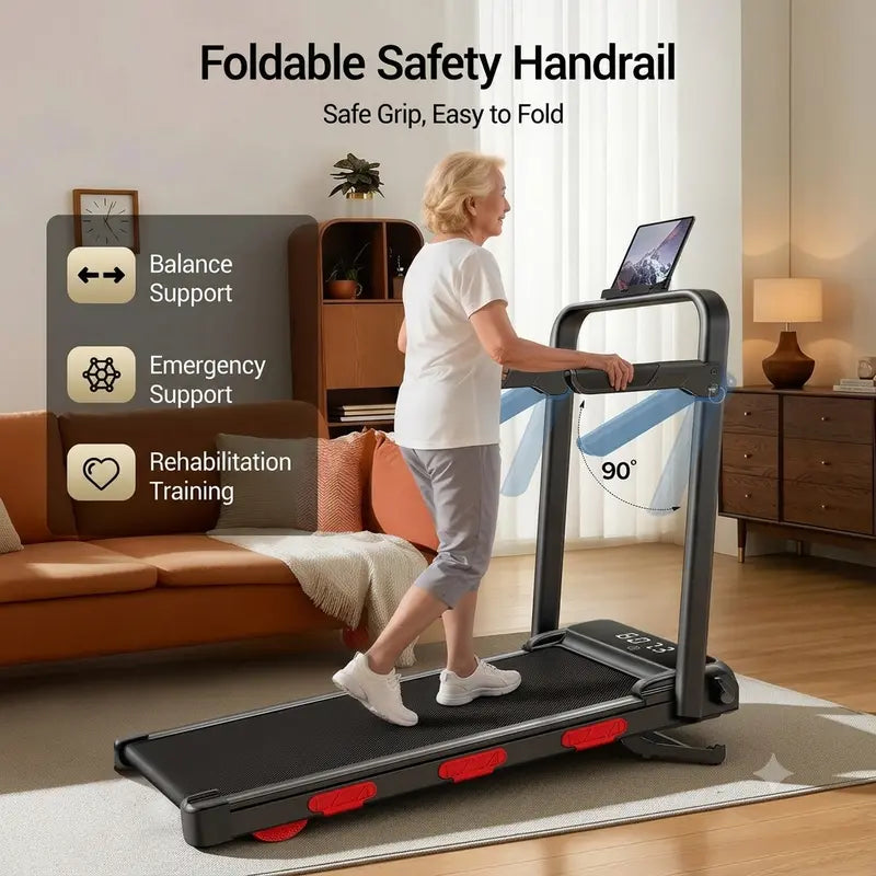 UMAY Auto Incline Treadmill with 3 LED Display | 3.0HP 300LBS Heavy Duty 10S Foldable Walking Pad | under Desk Home Office Workout | Compact Gym Machine for Men & Women Low-Noise Motor Indoor Exercise Equipment Tiktokshopbacktoschool