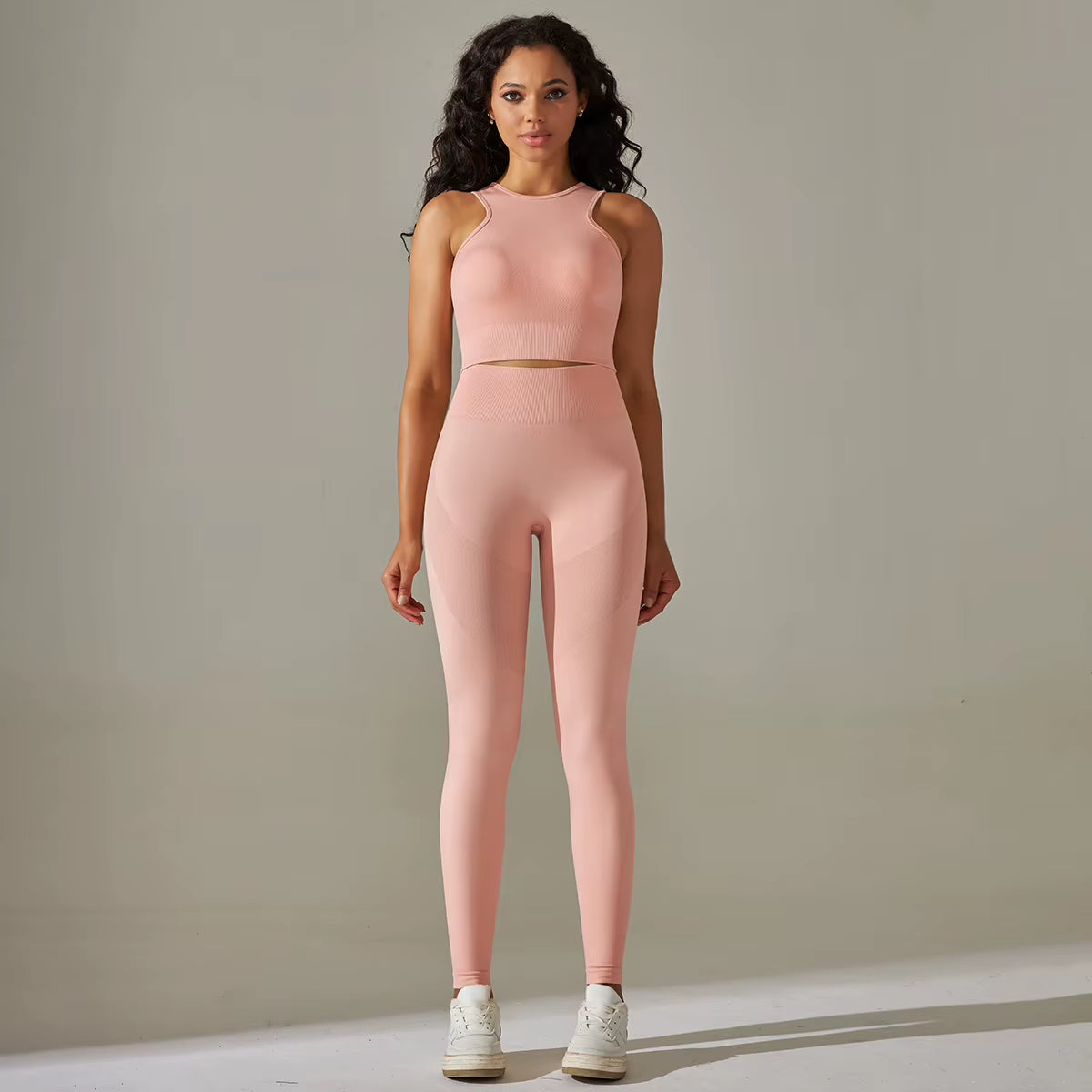 Women Yoga Set Sports Suit Sports Vest Gym Leggings 2Pcs Suit Seamless Workout Clothes Sportswear Running Fitness Tracksuit