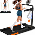Foldable Walking Pad with Vibration Plate and Handle Bar, Adjustable Incline Treadmill, 750W Quiet Motor under Desk Walking Pad, Smart APP & Remote Control, Wheels for Easy Mobility, 4-In-1 Home Workout Equipment