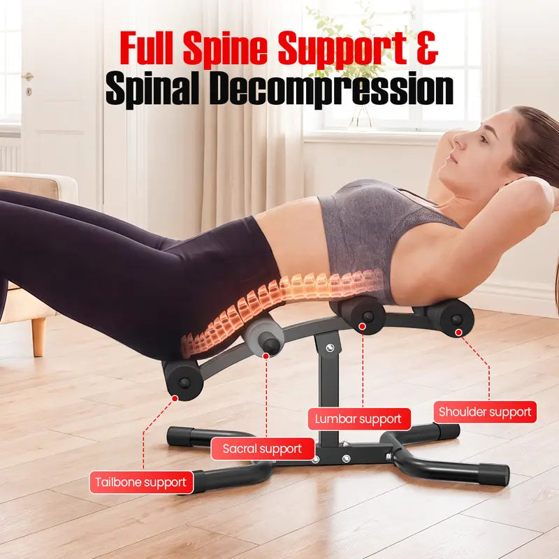 RELIFE Mini Inversion Table - Compact Steel Frame Home Workout Equipment, Unisex Fitness & Exercise Gear, Space-Saving Back Extension Machine with Foam Rollers, 330 LBS Capacity Abdominal Trainer, Fitness Equipment