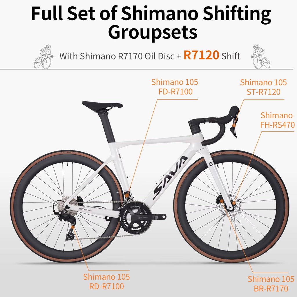 Ships from US  R08-7120 24 Speed Road Bike Full Carbon Road Bike with SHIMAN0 105 R7120 2*12 Group Sets