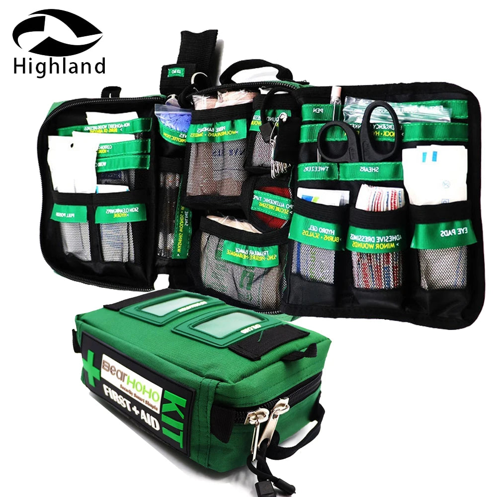 165-Piece Emergency Medical Rescue First Aid Kit Bag for Workplace Outdoors Car Luggage Adventure Trips Hiking Survival Kits