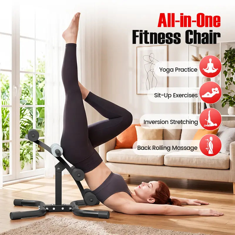 RELIFE Mini Inversion Table - Compact Steel Frame Home Workout Equipment, Unisex Fitness & Exercise Gear, Space-Saving Back Extension Machine with Foam Rollers, 330 LBS Capacity Abdominal Trainer, Fitness Equipment