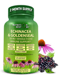 Echinacea Goldenseal Capsules - 10 in 1 Immune Support Supplement - 1455Mg - Vegan Echinacea Capsules Supplement Made with Organic Whole Foods - Herbal Immune System Support - 2 Month Supply