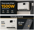 Smart Wall Heater 1500W with three heat levels and 24-hour timer