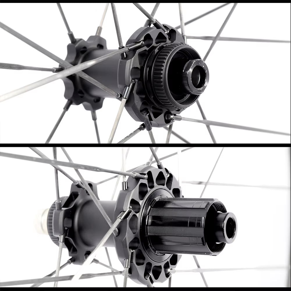 700C Carbon Spoke Wheelsets Carbon Wheelset 40C Paintless Surface Ceramic Bearing Hub Disc Brake Center Lock 100*12 142*12