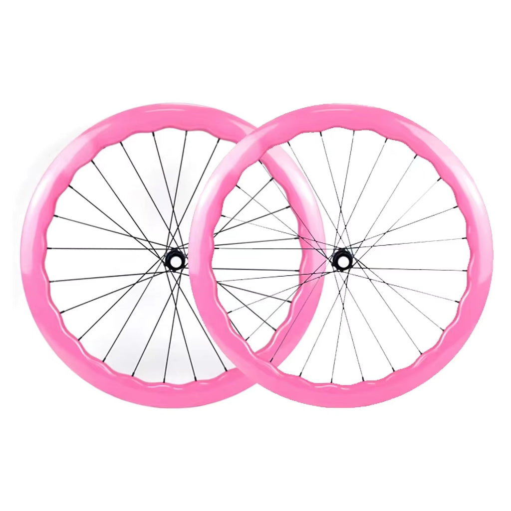 Carbon Bike 700C 50Mm 45Mm Clincher Bicycle Wheel Disc Brake Powerway Hub Bicycle Wheels UD Surface
