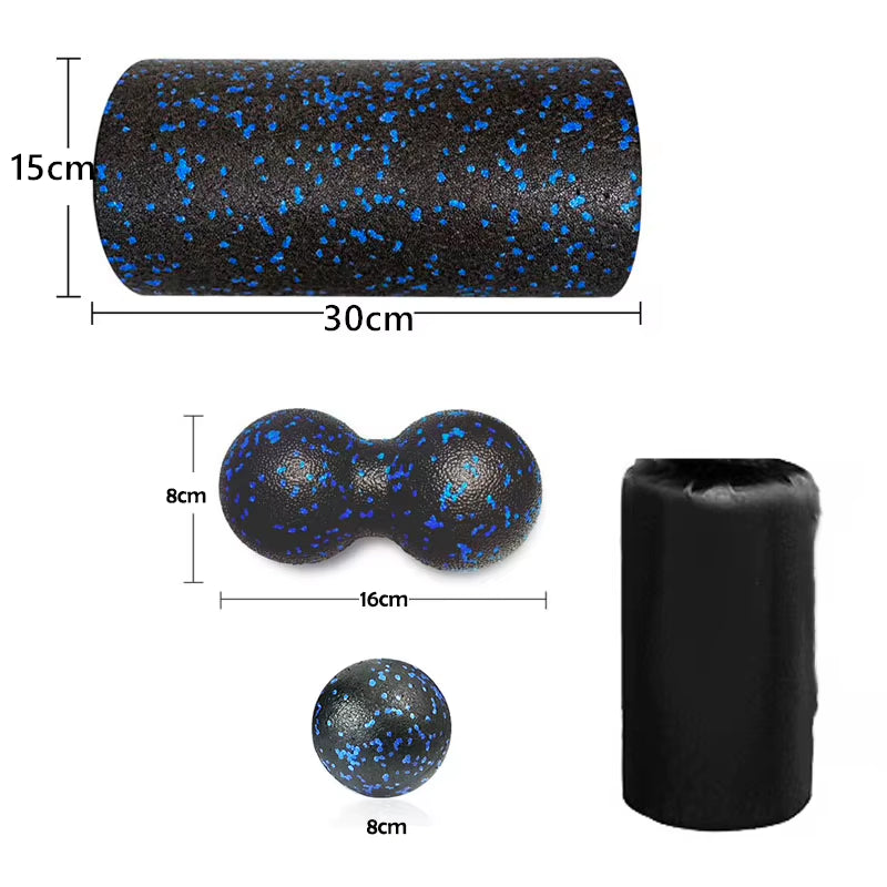 Fascia Massage Foam Rollers Fitness Balls Set EPP High Density Double Lacrosse Ball Yoga Column Deep Muscle Tissue Training