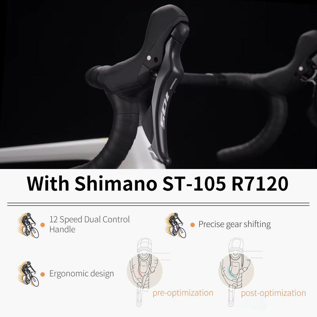 Ships from US  R08-7120 24 Speed Road Bike Full Carbon Road Bike with SHIMAN0 105 R7120 2*12 Group Sets