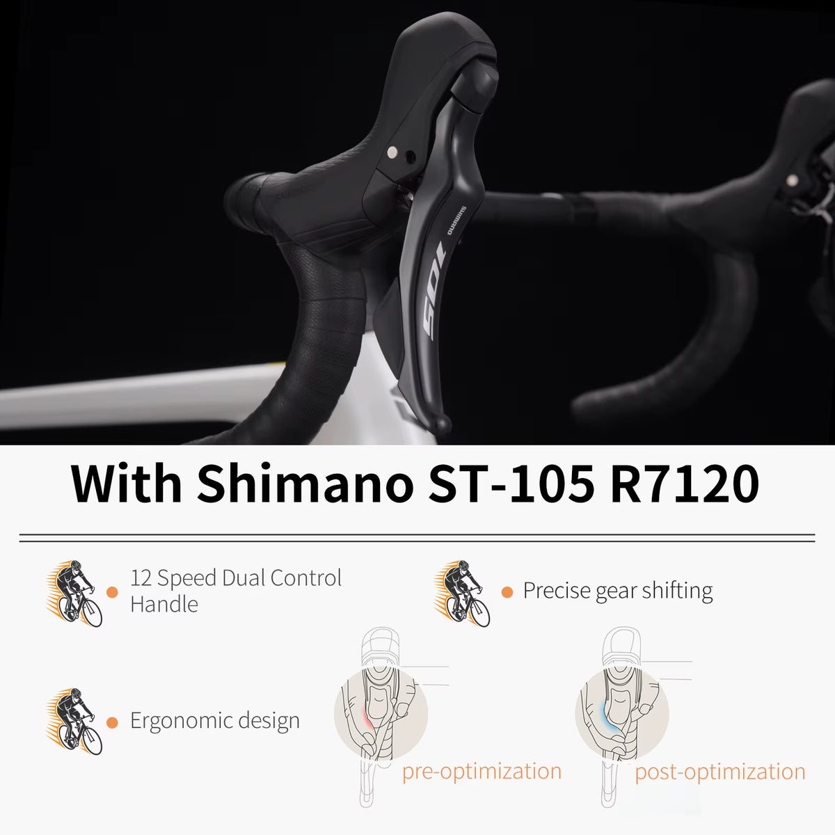 Ships from US  R08-7120 24 Speed Road Bike Full Carbon Road Bike with SHIMAN0 105 R7120 2*12 Group Sets