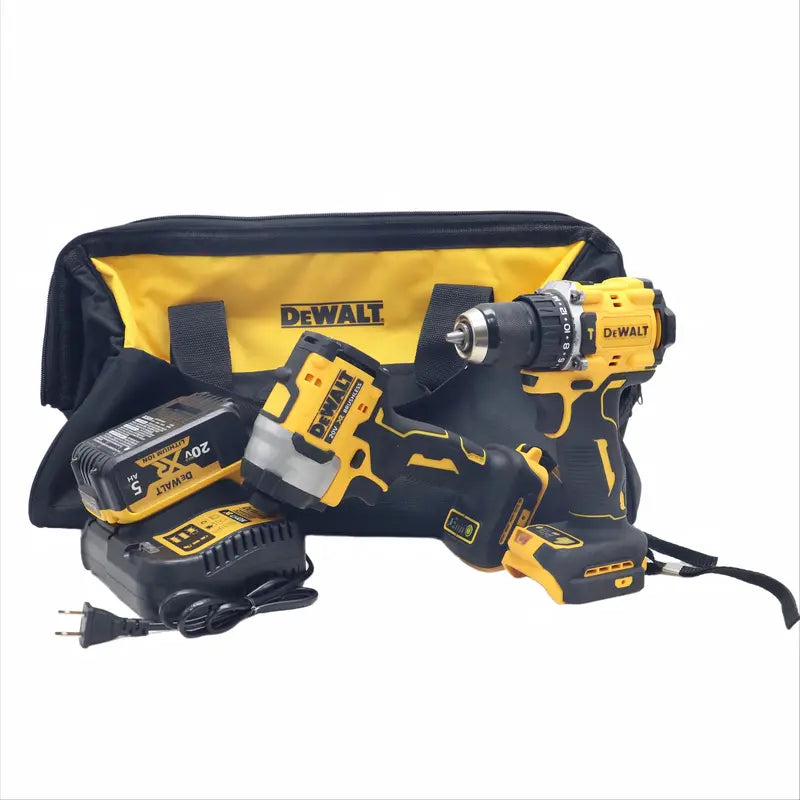 DEWALT DCF850 Impact Driver & DCF805 Hammer Drill Cordless Combo Set - High Torque, Dual Adjustable Variable Speeds, Lithium-Ion Heavy-Duty Power Tools with Charger for Construction Professionals