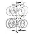 Bike Stand for 4 Bikes, Freestanding Vertical Bike Storage Rack, with Height-Adjustable Hooks, Heavy-Duty Carbon Steel Garage Bicycle Floor Stand, Ideal for Garage, Apartment, Home, Black