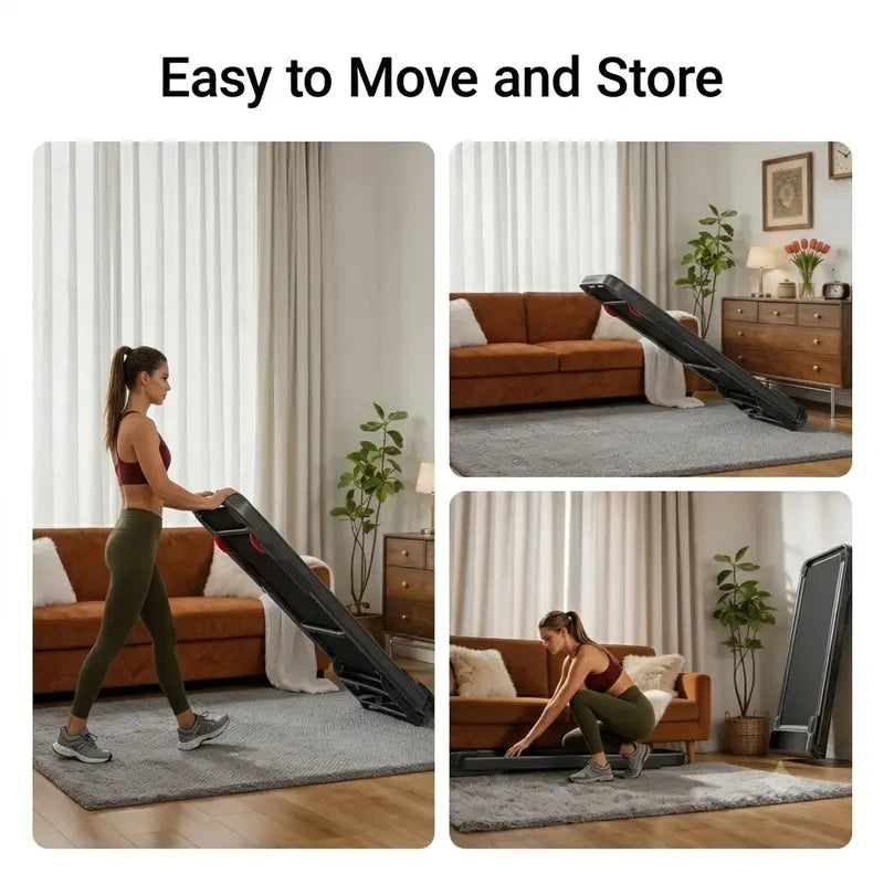 UMAY Auto Incline Treadmill with 3 LED Display | 3.0HP 300LBS Heavy Duty 10S Foldable Walking Pad | under Desk Home Office Workout | Compact Gym Machine for Men & Women Low-Noise Motor Indoor Exercise Equipment Tiktokshopbacktoschool