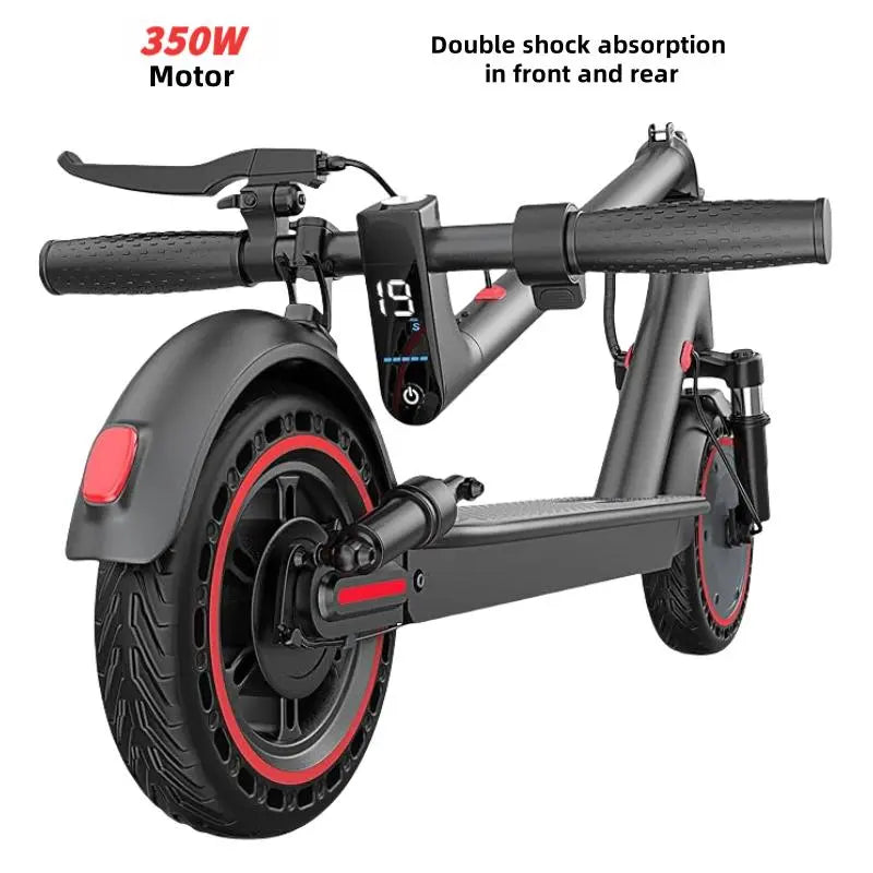 【Aopo】Adult Electric Scooter, 350W/500W Motor, 8.5/10" Solid Tire Grip, 19/22MPH Speed, Dual-Suspension, Dual Brake Safety, Aluminum Alloy, Certified Foldable, Compact Lightweight, App Control, LED Display & Brake Tail Light, Commuting Kick Scooter