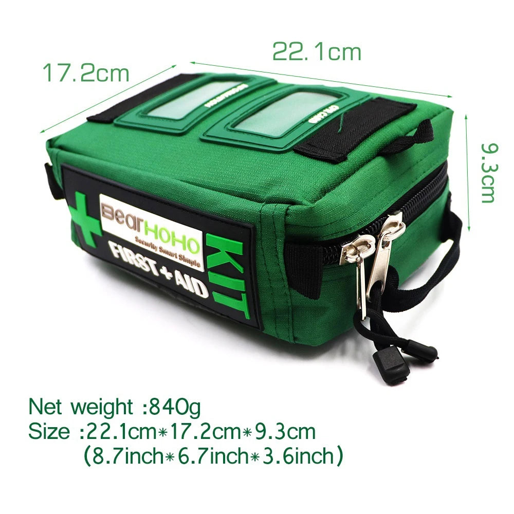 165-Piece Emergency Medical Rescue First Aid Kit Bag for Workplace Outdoors Car Luggage Adventure Trips Hiking Survival Kits