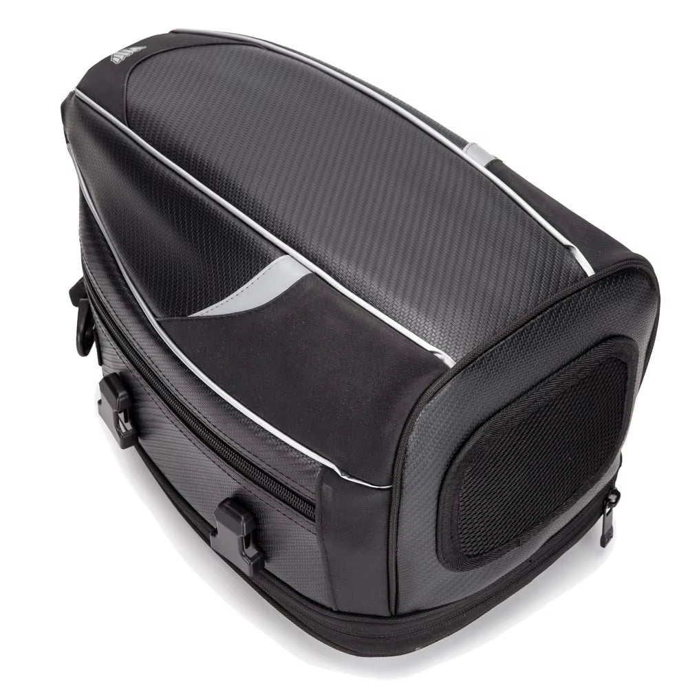 Motorcycle Tail Bag Black Motorbike Waterproof Tail Travel Rider Luggage Rear Back Seat Bag Large Capacity Saddle Bag