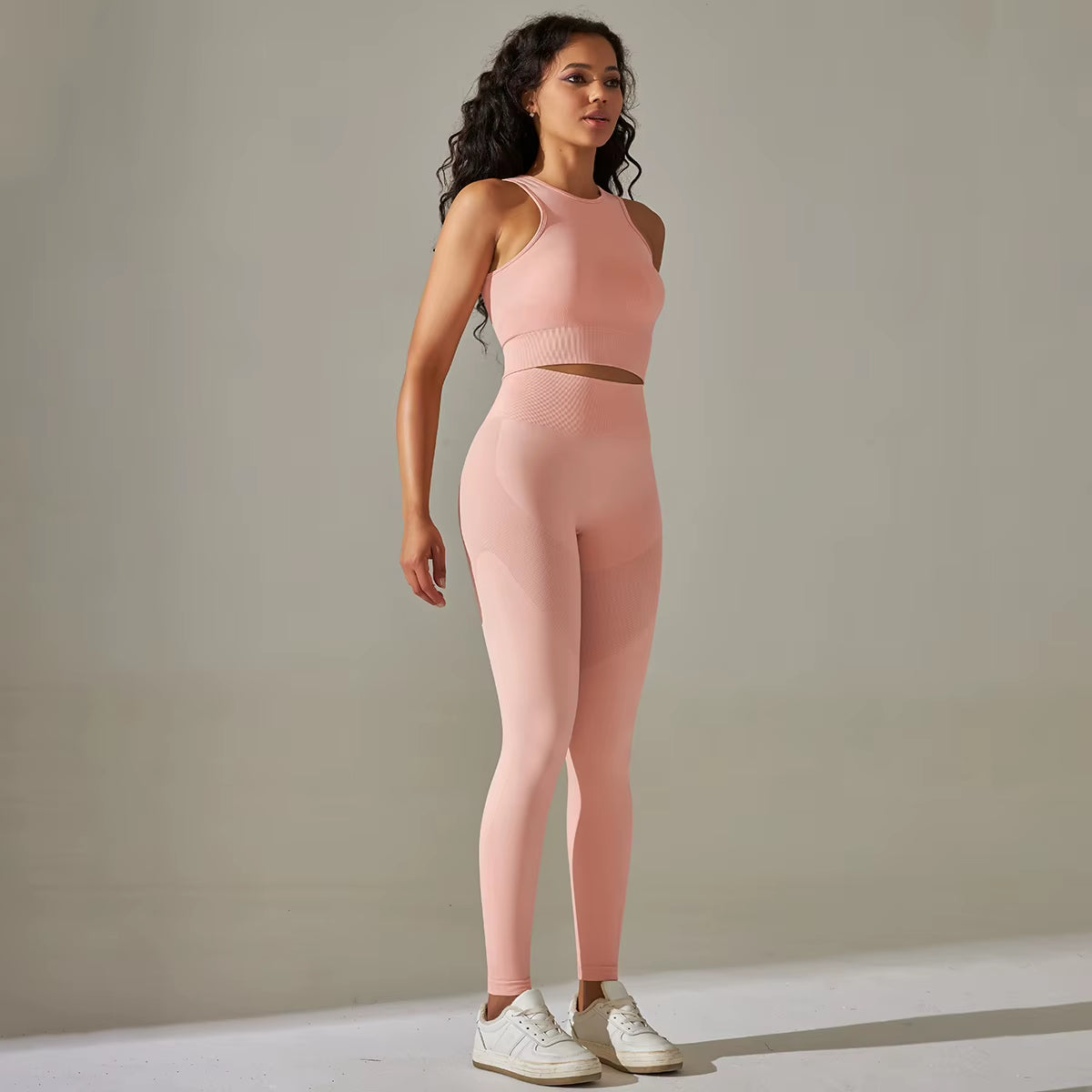 Women Yoga Set Sports Suit Sports Vest Gym Leggings 2Pcs Suit Seamless Workout Clothes Sportswear Running Fitness Tracksuit
