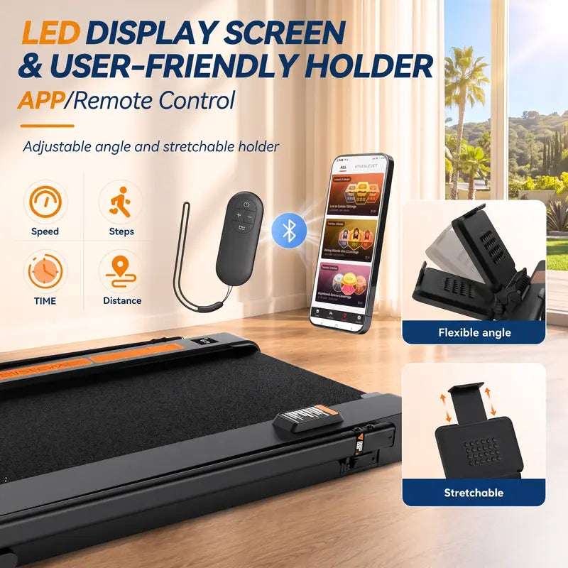 Foldable Walking Pad with Vibration Plate and Handle Bar, Adjustable Incline Treadmill, 750W Quiet Motor under Desk Walking Pad, Smart APP & Remote Control, Wheels for Easy Mobility, 4-In-1 Home Workout Equipment